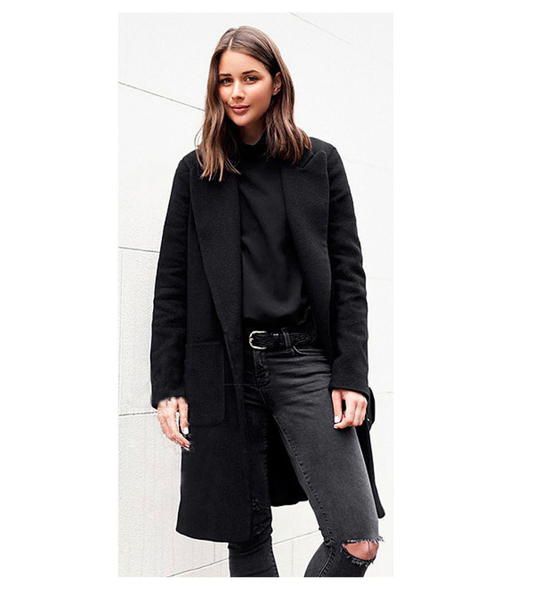 " Womens Winter Long Trench Coat Jacket Ladies Overcoat Zipper Sweaters "